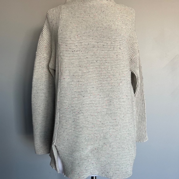 French Connection Mozart Mock‎ Neck Light Grey Cotton Confetti Jumper Sweater XS - Picture 4 of 11